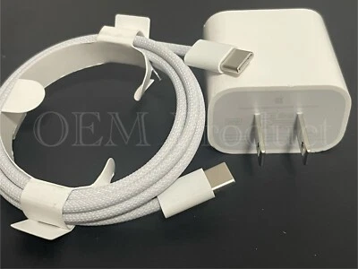 Original Apple iPhone 16 / 17 20W Wall Adapter Charger  &  C to C Cable GENUINE - Image 1 of 4