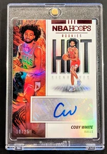 Coby White 2019 NBA Hoops Hot Signatures Rookie Auto/25 Chicago Bulls - Imagen 1 de 4