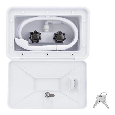VECKYJL Rv Outdoor Shower Kit with Faucet Hose for Travel Trailer Boat White
