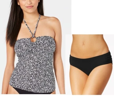 Michael Kors Talla XS Floral LOGO Anillo Tankini y Hipster Bikini Calzoncillo Traje de Baño Nuevo con Etiquetas Foto 1 de 4