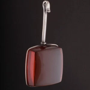 Colgante Georg Jensen de ley con cuarzo ahumado # 132. Plata. Vivianna Torun. - Imagen 1 de 4