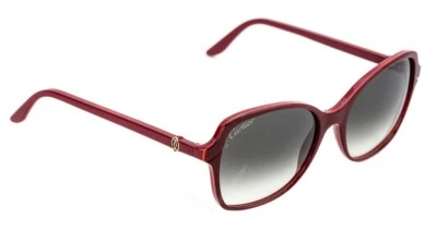 CARTIER Double C-Decor 56-18-140 MM Burgundy Composite Sunglasses ESW00108 - Image 1 of 4