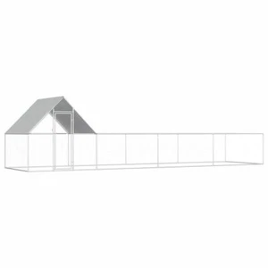 Backyard Chicken Coop Galvanised Steel Large Poultry House Hen Goose Cage 8x2m - Picture 1 of 6