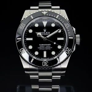 Rolex Submariner 124060 No Date Oyster Bracelet Black Bezel Complete Mint - Picture 1 of 16