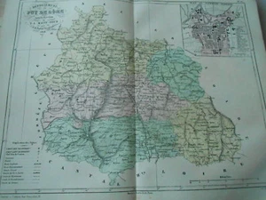 Carte département du Puy de Dome en couleur 19ème - Foto 1 di 1