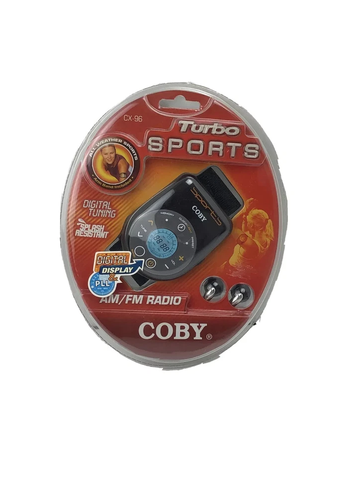 Coby Portable AM FM Weather Sports Arm Band Digital Radio Stereo Turbo CX-96 - Image 1 of 2
