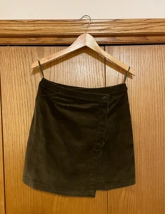 Emanuel Ungaro vintage 90s dark golden brown corduroy wrap skirt EUC - Picture 1 of 12