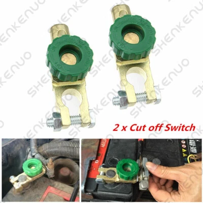 2Pcs Car Battery Link Terminal Quick Cut-off Disconnect Master Kill Shut Switch - Image 1 of 4