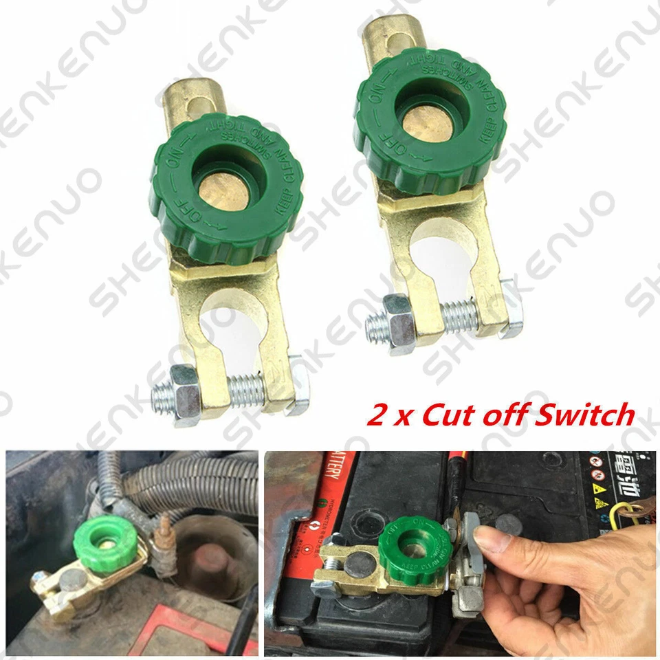 2Pcs Car Battery Link Terminal Quick Cut-off Disconnect Master Kill Shut Switch - Image 1 of 4