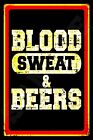 Blood Sweat Beer Metal Sign 8X12 Funny Bar Man Cave Happy Hour Garage Work Out