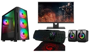 Fast Gaming PC Bundle Quad-Core i5, 16GB RAM, 1TB +120GB SSD, 2GB GT 710, Win 10 - Picture 1 of 10