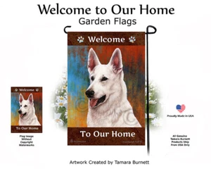 Welcome Garden Flag - White German Shepherd 061C - Picture 1 of 1