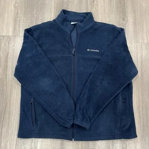 Columbia Mens Jacket XXL Full Zip With Zipped Pocket Blue Fleece Casual - Picture 1 of 9