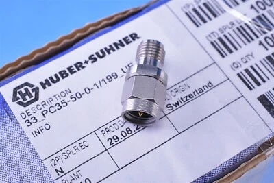 HUBER+SUHNER RF Adapter 33 GHz 3.5 mm Male Plug to 3.5 mm Female Plug