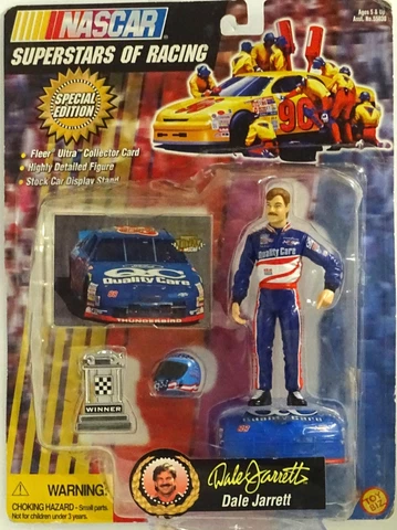NASCAR Superstars of Racing Dale Jarrett Action Figure + Collector Card NIB Cover