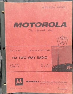 Vintage Motorola FM Two-Way Radio 6/12 VDC Instruction Manual - Image 1 of 4