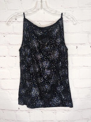 Sombra de ojos para jóvenes sin mangas Top negro con brillo y brillo Talla XL Foto 1 de 4