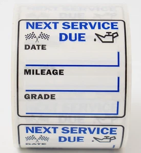 Oil Change Stickers 500 Pcs Per Roll-Service Reminder Stickers-2 inches x 2 inch - Picture 1 of 6