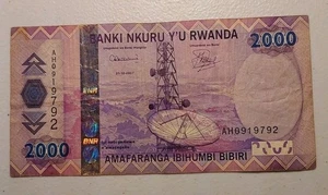 Rwanda 2000 Francs 2007 Banknote *Parabolic Antenna & Coffee Beans* - Picture 1 of 3