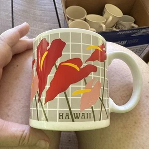 3 Vintage Hawaii SFBCO Floral Graphic Mug 1984 Hibiscus, Anthurium Flowers - Picture 1 of 17