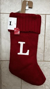 Nuevo Wondershop Inicial L Monograma Tejido 19" Medias de Navidad Letras Rojas - Imagen 1 de 1
