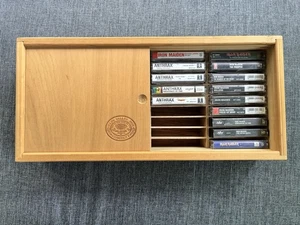 Cassetta porta nastro 36 slot legno Napa Valley vintage portaoggetti scatola legno parete - Foto 1 di 8