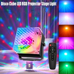 Disco Cube LED RGB Projector Stage Light Party Light Voice/Remote/Auto Triggers - Picture 1 of 11