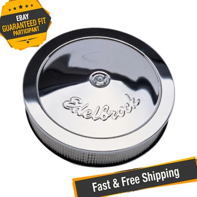 Edelbrock 1207 Pro-Flo Chrome 14" Round Air Cleaner with 3" Paper Element — 第 1/4 张图片