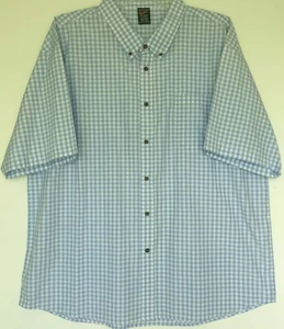 Walnut Creek WC 4X Botón Delantero Grande y Alto Manga Corta Azul Blanco Cuadros Nuevo con Etiquetas - Imagen 1 de 8