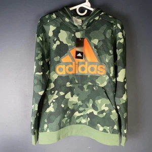 NWT ADIDAS Green Oxide Camo Hoodie Sweatshirt Pullover Boys Size L 14/16 - Picture 1 of 7