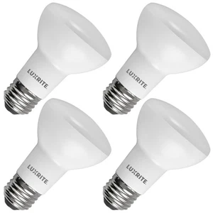 Luxrite BR20 LED Light Bulbs 6.5W=45W Daylight Dimmable 460 Lumen E26 4 Pack - Picture 1 of 7