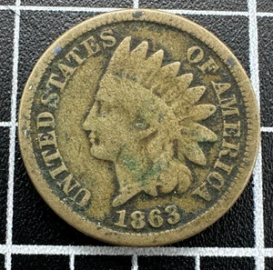 1863 Kupfer Nickel Indian Head Cent - sehr guter Zustand - Bild 1 von 2