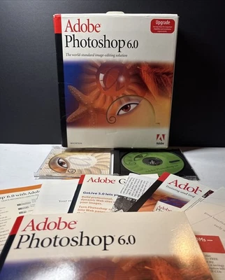 Photoshop 6.0 for Windows w/ Serial Number Complete in Box - Image 1 of 4