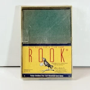 Vintage 1959 Rook Card Game Parker Brothers Instruction Book Cards Box Complete - Bild 1 von 6