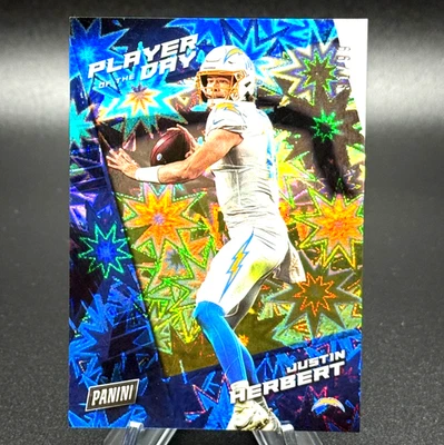 Justin Herbert 2021 Panini Player of the Day KABOOM! #'d 91/99 Super Rare SSP - Image 1 of 4