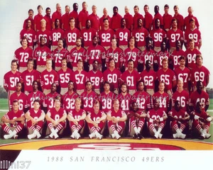 1988 SAN FRANCISCO 49ERS SUPER BOWL 19 CHAMPIONS 8x10 TEAM PHOTO MONTANA RICE - Picture 1 of 1