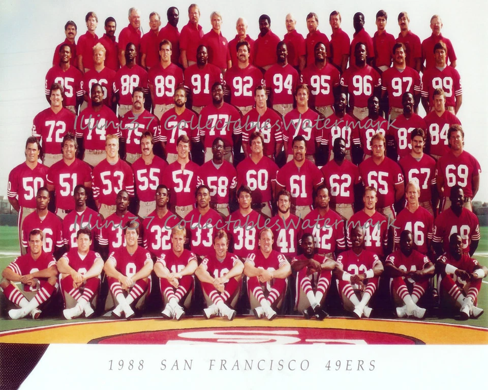 1988 SAN FRANCISCO 49ERS SUPER BOWL 19 CHAMPIONS 8x10 TEAM PHOTO MONTANA RICE - Image 1 of 1
