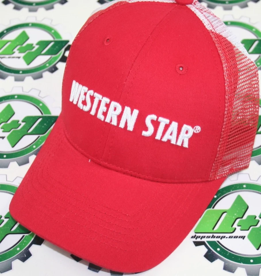  Western Star Semi Camión Sombrero Gorra Bordada Malla Verano Arce Hoja Ajustable Foto 1 de 2