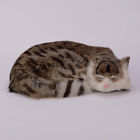 simulation cat toy polyethylene  furs gray stripe sleeping cat model 27x20x6cm