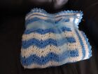 Beautiful Cornflower Blue Baby Shawl In Blue And White Sparkle Wool The Wool Has