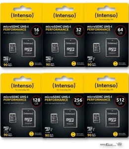 Intenso Micro SD Speicherkarte MicroSDHC 16GB 32GB 64GB 128GB 256GB 512GB - Bild 1 von 15