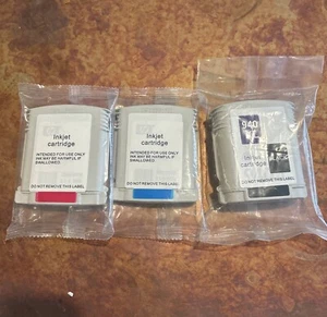 3 PACK Genuine hp 940XL Ink Cartridges for HP OfficeJet Pro 8000 8500 NEW SEALED - Picture 1 of 6