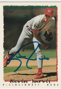 Tarjeta Topps firmada por Kevin Jarvis 1995 autógrafo de los Rojos de Cincinnati - Imagen 1 de 1
