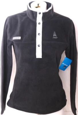 Nueva Chaqueta Pullover USSF US Space Force Columbia Negra 1/2 Snap Polar Para Mujer S Foto 1 de 4