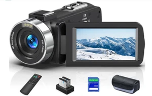 4K Video Camera Camcorder,4K 48MP Vlogging Camera for YouTube, 18X Digital - Picture 1 of 10