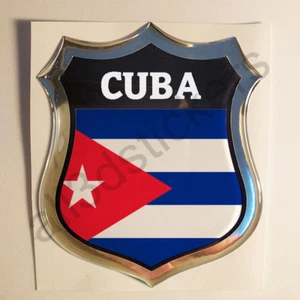 Adesivi Cuba Scudetto Cuba 3D Bandiera Resinato Adesivo Vinile Resinati - Imagen 1 de 1