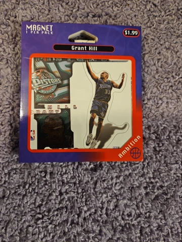 1997 Crown Pro NBA Grant Hill Detroit Pistons Magnet Factory Sealed Cover