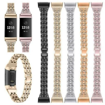 Ersatz für Fitbit Charge 2 Edelstahl-Diamant-Uhrenarmband