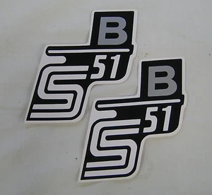 Aufkleber für Seitendeckel S51 B Silber links und rechts - Picture 1 of 1