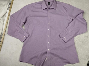 Joseph & Feiss Fitted Non Iron Mens Tall 18 Purple Weave Button Shirt - Picture 1 of 10